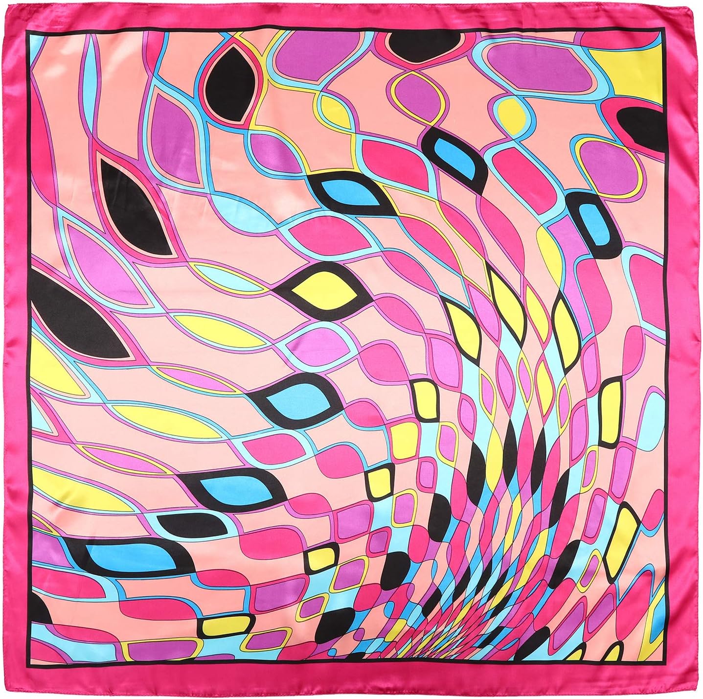 35” Large Satin Square Head Scarf - 2Pcs Silk Like Floral Head Scarves Square Satin Hair Scarf Bandanas for Women - Image 3